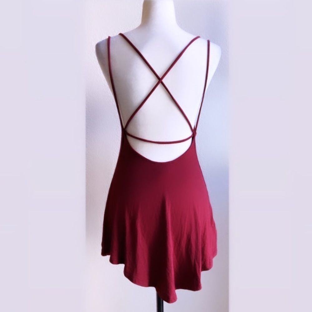 🌹Burgundy DoubleStrap CrossBack HighLow TankTop🌹